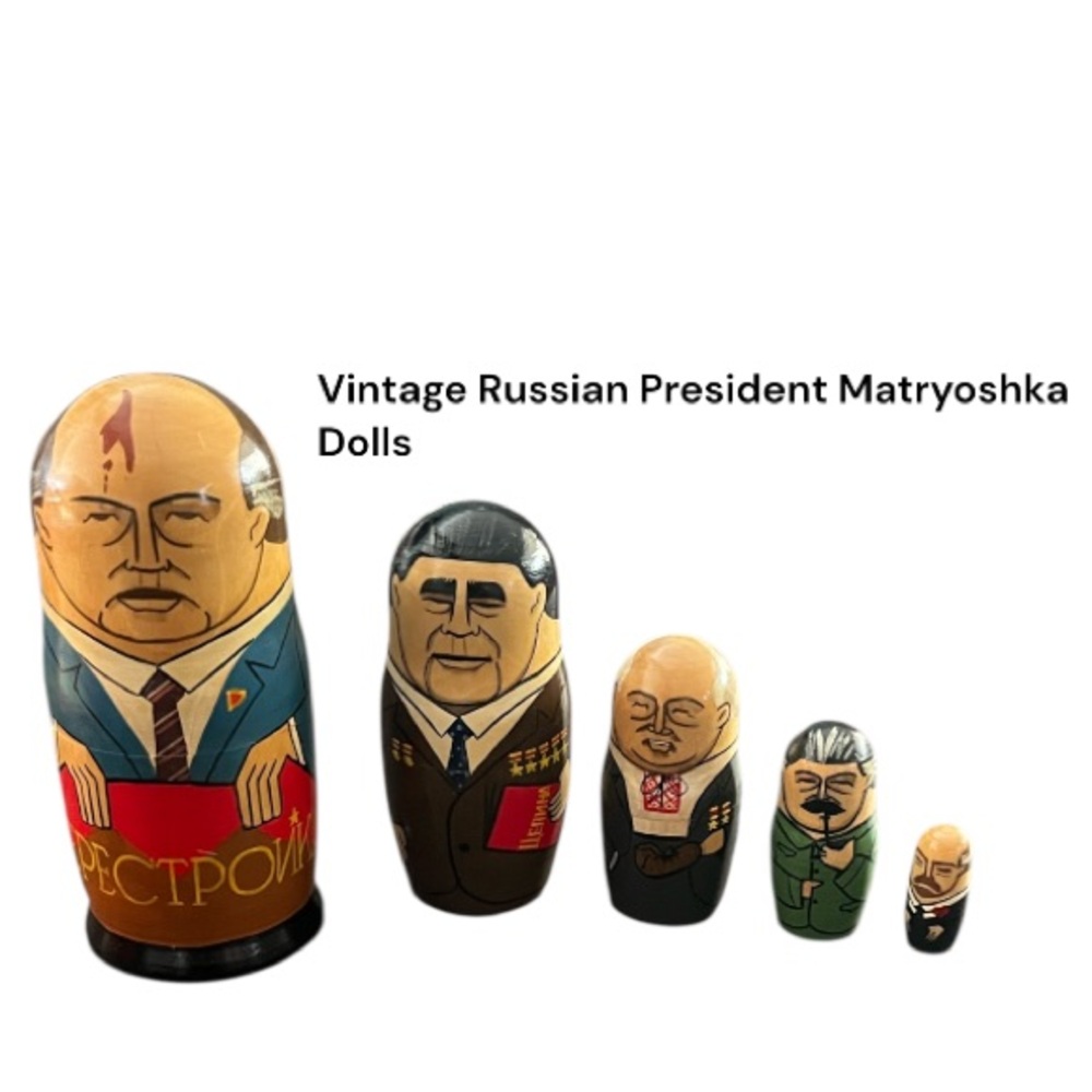 Vintage Russian Matryoshka Presidents
Set of 5-signed